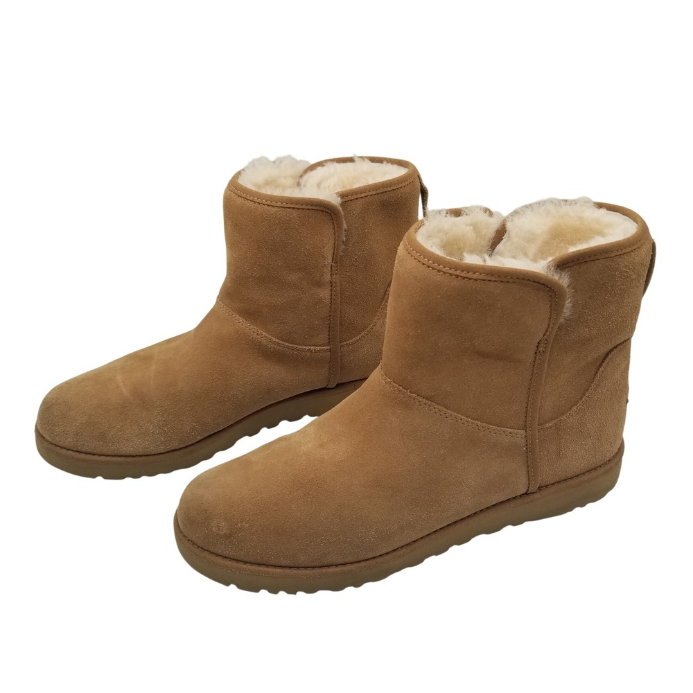 UGG Classic Mini Boots Women Size 10 Chestnut Suede Shearling Lined 1125792 hi